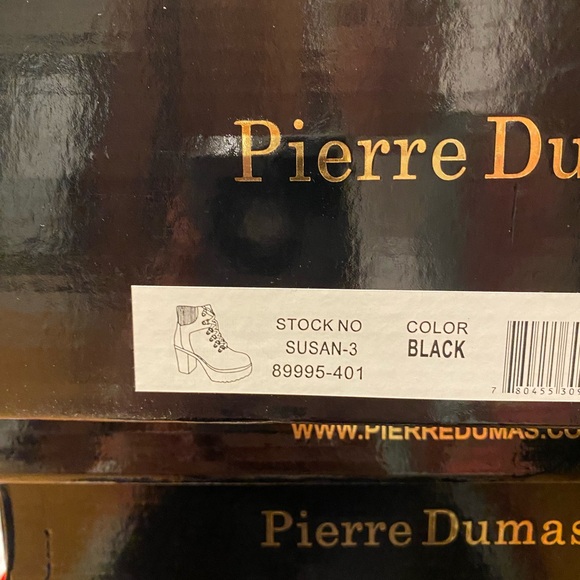 Pierre Dumas Black Lace Up Ankle Boots - Picture 6 of 6